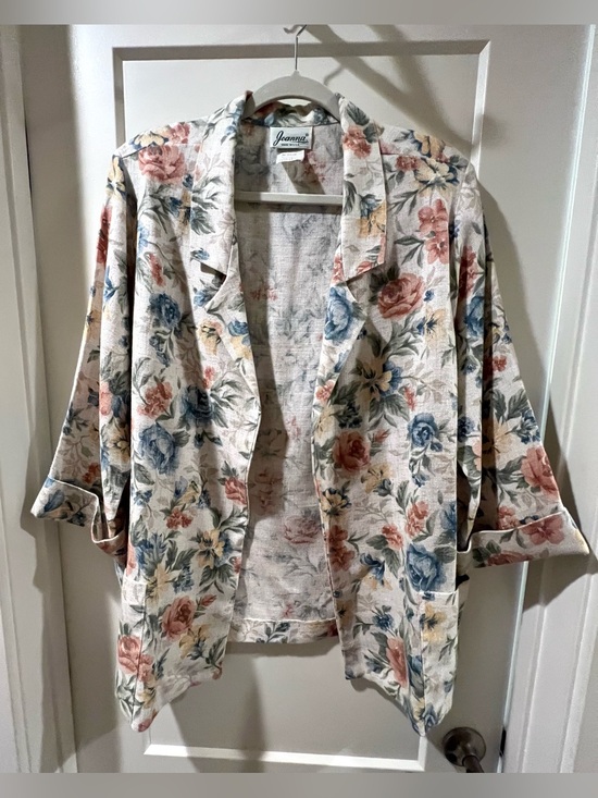 joanna Jackets & Blazers - Joanna Vintage Floral Linen Blazer